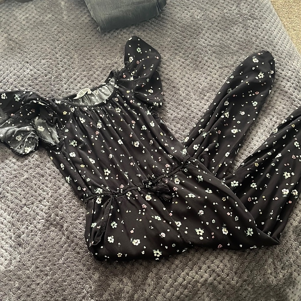 Girls long floral rayon jumper